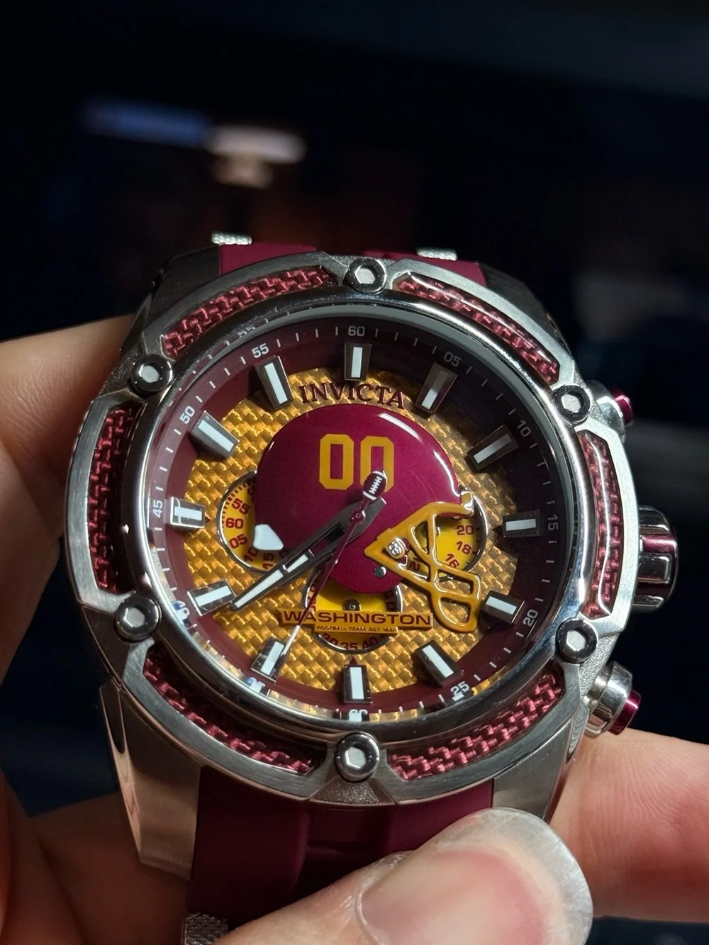 Washington Football Team Bulova Maroon and Gold Sports Watch